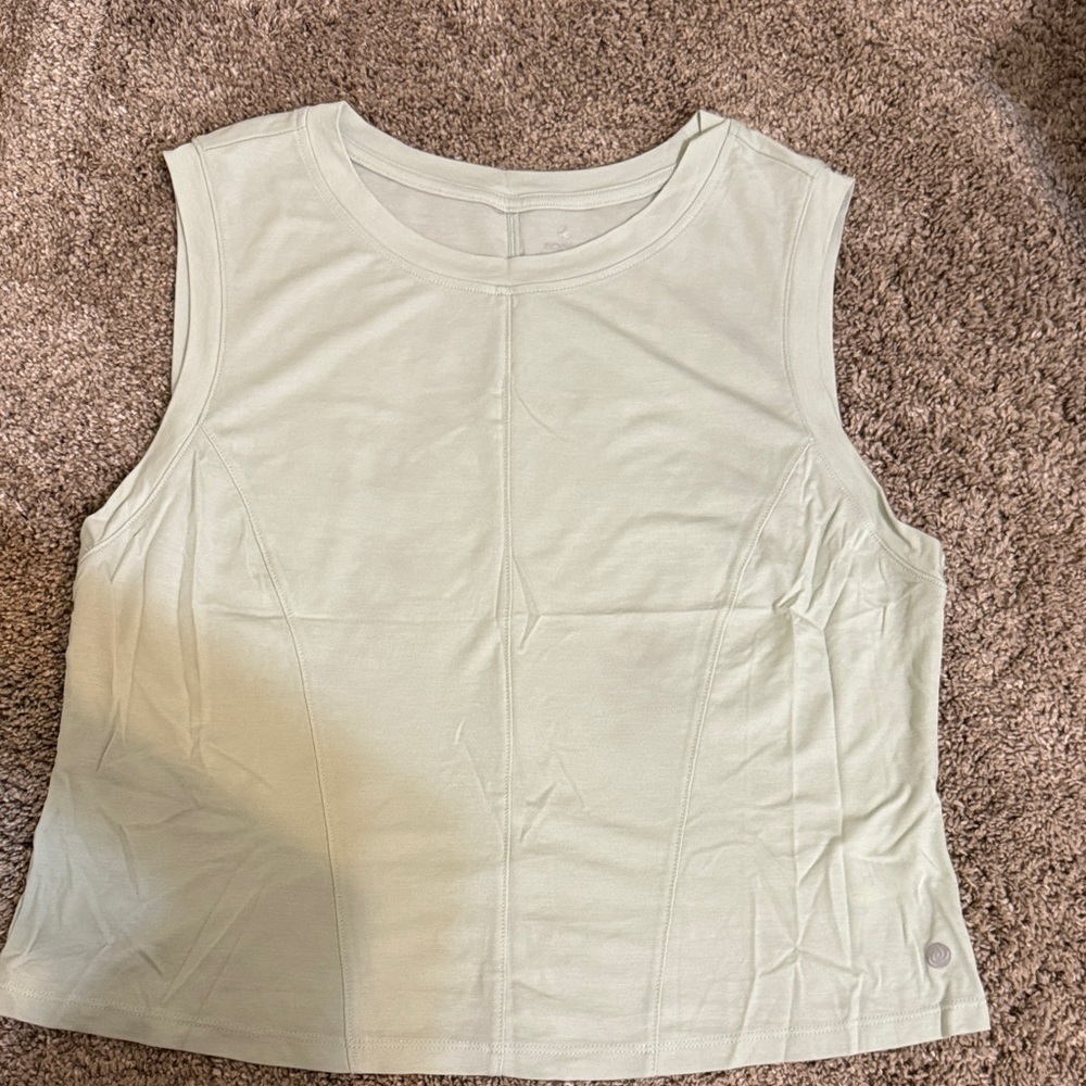 Apana Light Green Crop Tank Top